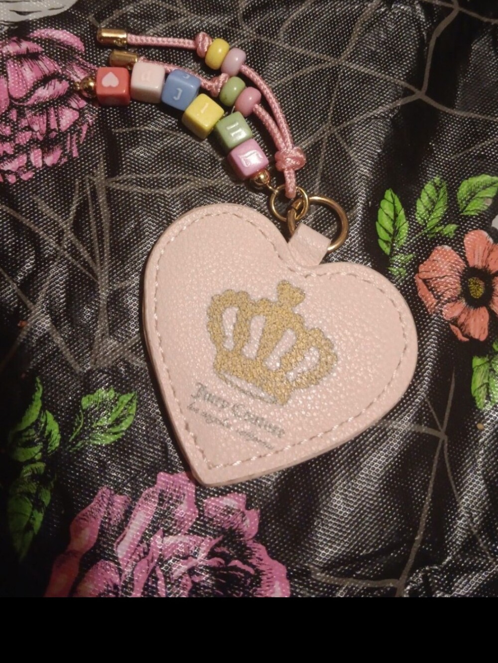 Juicy Couture Pink Heart Charm Keychain